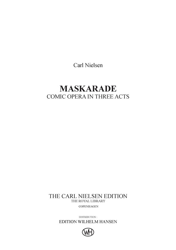 Carl Nielsen: Maskarade / Masquerade Da/En (Score)