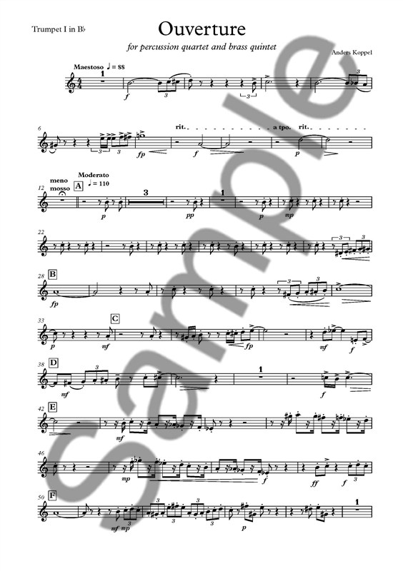 Anders Koppel: Ouverture (Brass Parts)