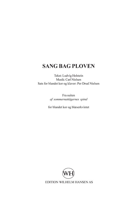 Carl Nielsen (Arr. Per Drud Nielsen): Sang Bag Ploven (Vocal Score)