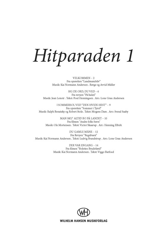 Hitparaden 1 (Vocal Score)