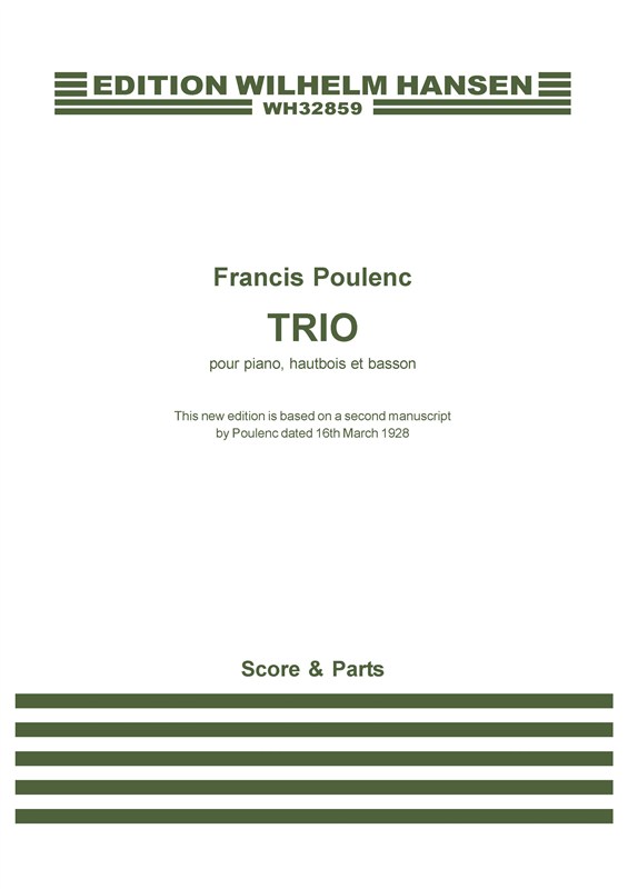 Francis Poulenc: Trio For Piano, Oboe And Bassoon - Revised Version (Score And Parts)