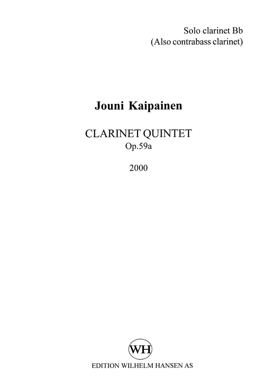 Jouni Kaipainen: Clarinet Quintet Op.59a (Parts)