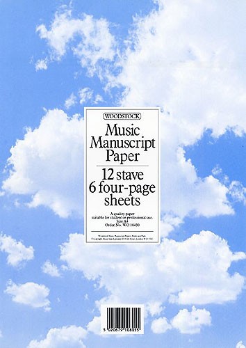 Woodstock: Music Manuscript Paper 12 Stave - 24 pages (A4)