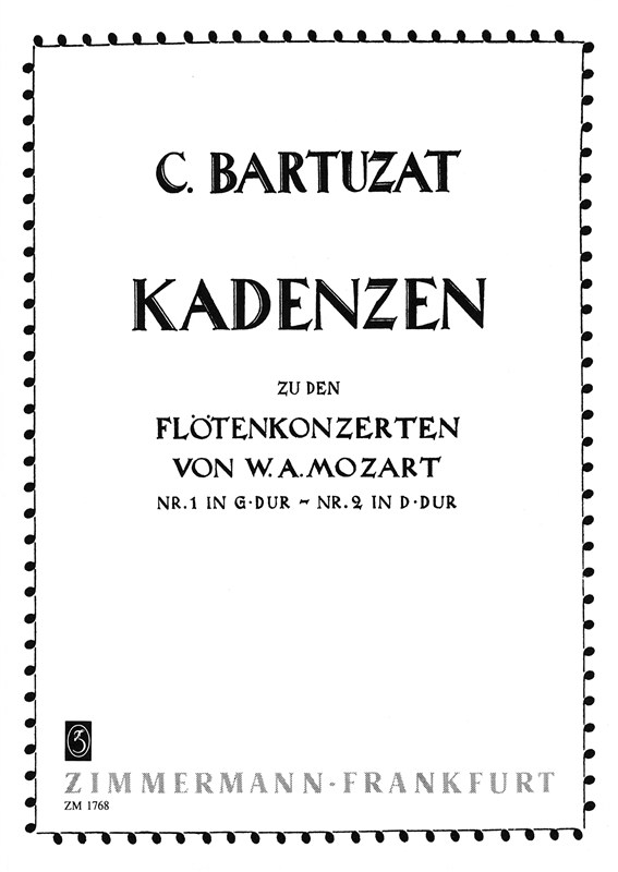 Kadenzen Zu Den Fltenkonzerten G-dur