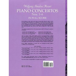 W.A. Mozart: Piano Concertos Nos.1-6 Full Score