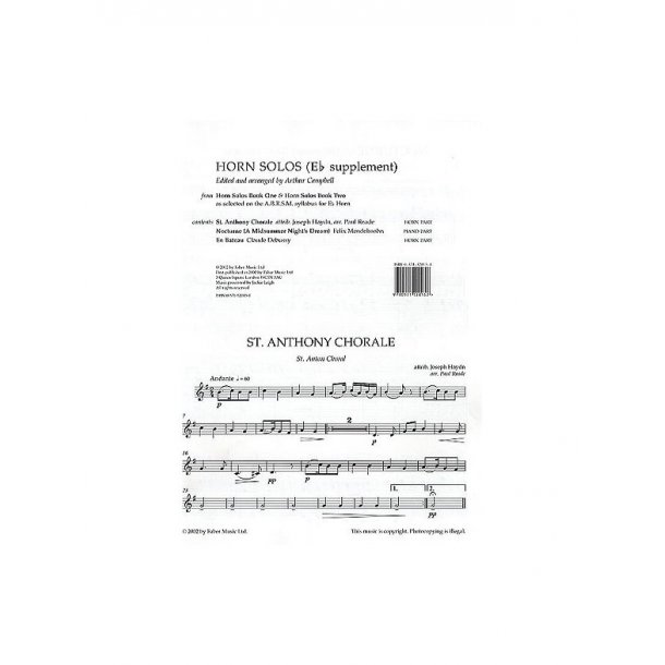 Horn Solos From Books 1 And 2 (E Flat Supplement)
