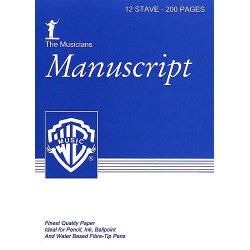 Manuscript Paper A4 12-Stave - 200 Pages White