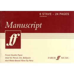 Faber Music Manuscript Paper 6-Stave - 24 Pages - A5 - Cream (Interleaved)