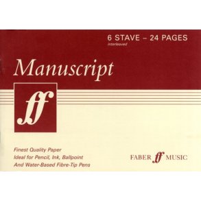 Faber Music Manuscript Paper 6-Stave - 24 Pages - A5 - Cream (Interleaved)