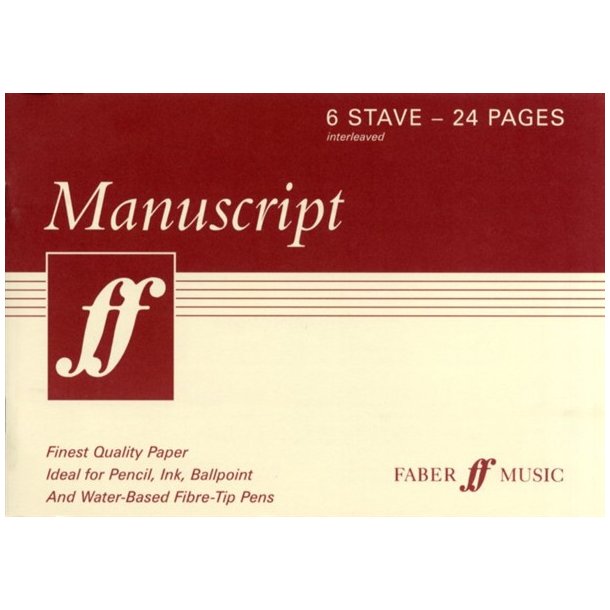 Faber Music Manuscript Paper 6-Stave - 24 Pages - A5 - Cream (Interleaved)
