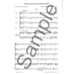 W.A. Mozart: Vesperae Solennes De Confessore K.339 - Vocal Score (Faber Urtext Edition)