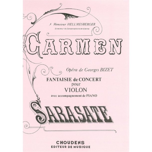 BIZET CARMEN FANTAISIE DE CONCERT VIOLON ET PIANO
