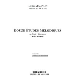 MAGNON 12 TUDES MLODIQUES LIVRE DU MATRE AVEC ACCOMPAGNEMENT SOLFG
