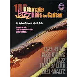 Andrew Gordon 100 Ultimate Jazz Riffs Guitar Learn to Play TAB Music Book & CD 