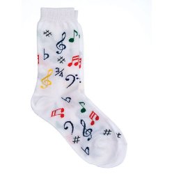 Kids' Socks : Multi Notes (White)