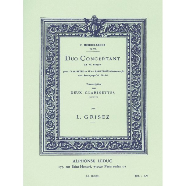 Felix Jacob Ludwig Mendelssohn Bartholdy: Duo concertant Op.114 (Clarinets 2)