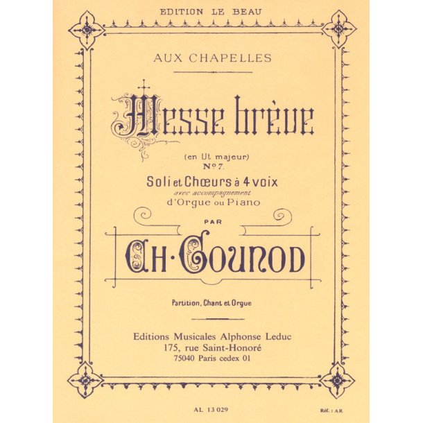 Charles Gounod: Brief Mass, for SATB and Organ