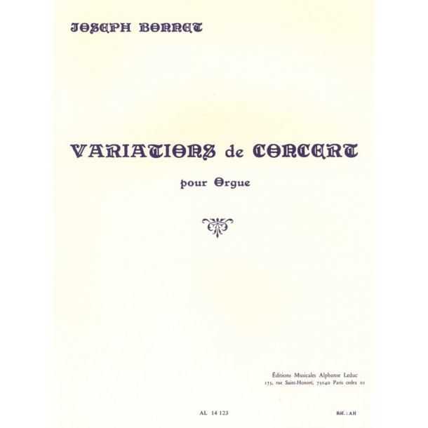 Joseph Bonnet: Variations De Concert Op. 1 (Organ)