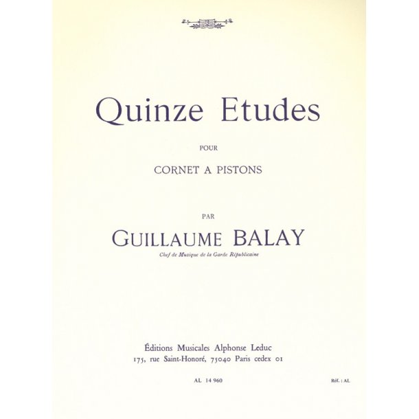 Guillaume Balay: 15 Etudes (Trumpet solo)