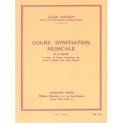 Hansen Cours D'initiation Musicale En 20 Lecons Cle De Sol Book
