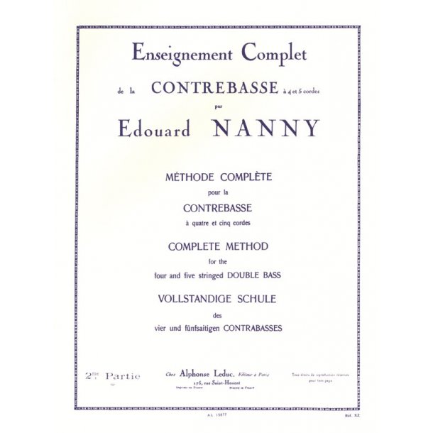 Edouard Nanny: M&eacute;thode Vol.2 (Double Bass solo)