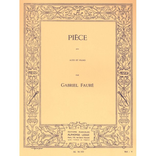 Gabriel Faur&eacute;: Pi&egrave;ce (Viola & Piano)