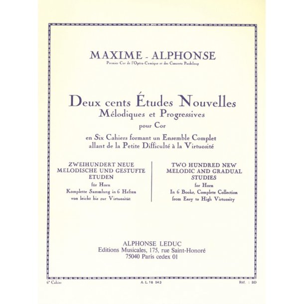 Maxime-Alphonse: Deux Cents Etudes Nouvelles Melodiques Et Progressives