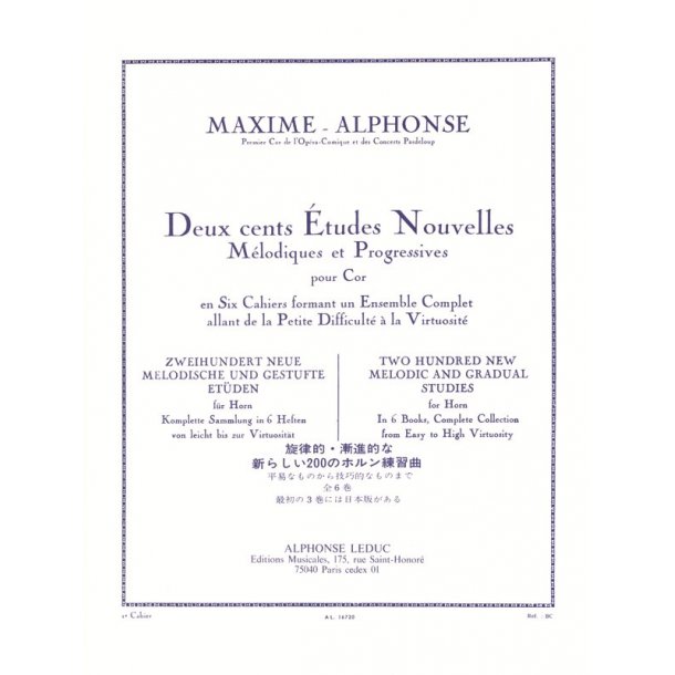 Maxime-Alphonse: 200 Etudes nouvelles Vol.2: 40 Etudes faciles (Horn solo)