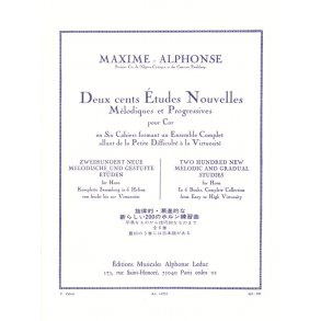 Maxime-Alphonse: 200 Etudes Nouvelles Vol.3 - 40 Etudes De Moyenne Force (Horn)