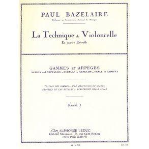 Paul Bazelaire: Cello Method - Scales And Arpeggios, Volume 1