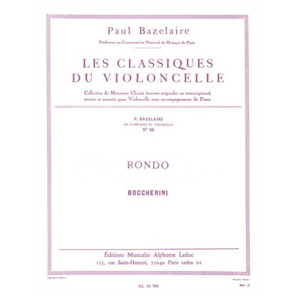 Luigi Boccherini: Rondo For Cello And Piano (Classiques No.38)