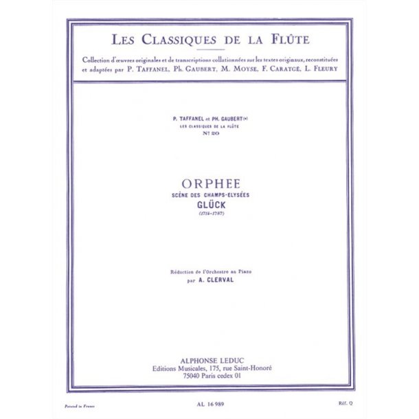 Christoph Willibald von Gl&uuml;ck: Sc&egrave;ne des Champs elys&eacute;es (Classiques No.20) (Flute & Piano)