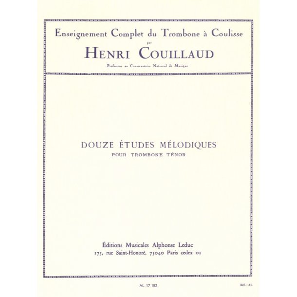 Henri Couillaud: 12 Etudes m&eacute;lodiques (Trombone solo)