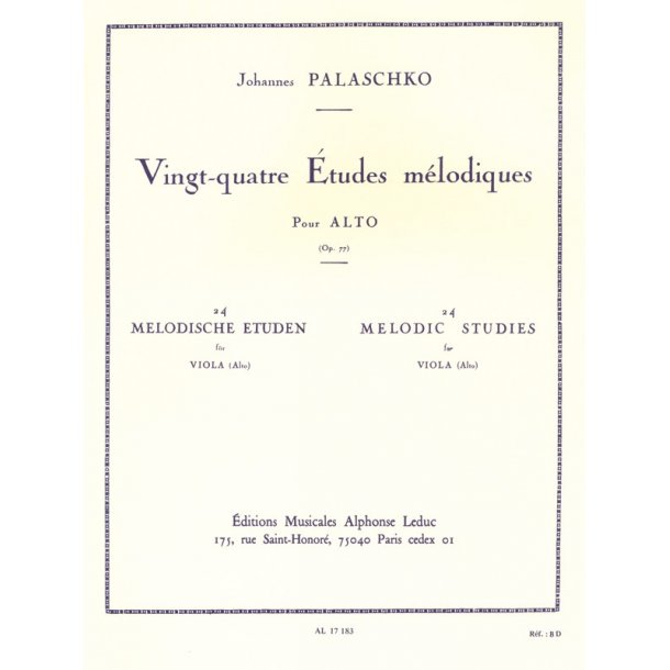 Johannes Palaschko: 24 Etudes m&eacute;lodiques Op.77 (Viola solo)