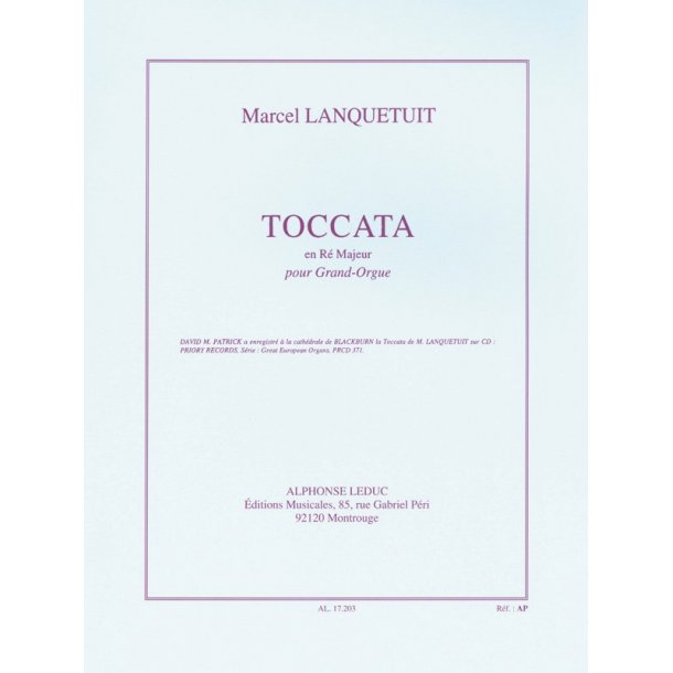 Marcel Lanquetuit: Toccata In D