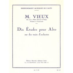Maurice Vieux: 10 Etudes Pour Alto Sur Des Traits d'Orchestre (Viola)