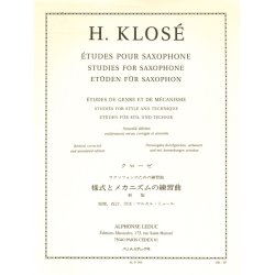 Hyacinthe Klos&eacute;: Studies for style and technique (Saxophone)