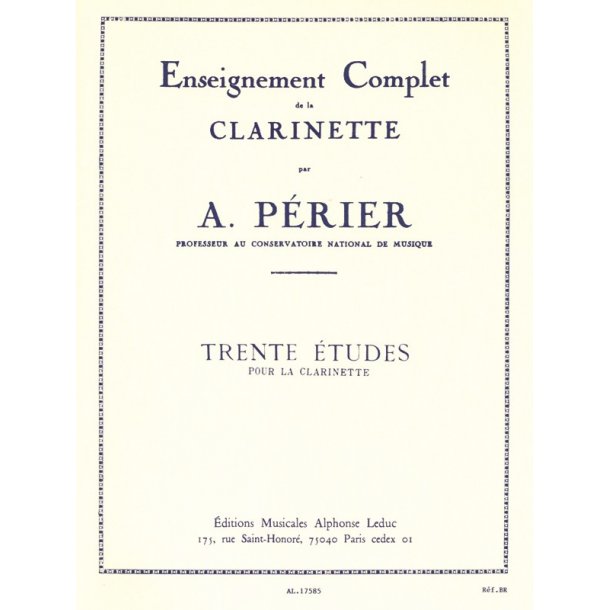 Auguste P&eacute;rier: 30 Etudes (Clarinet solo)