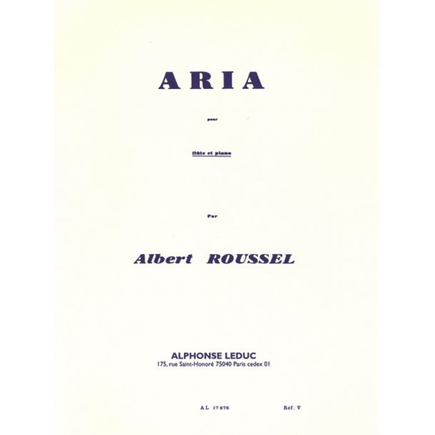 Albert Roussel: Aria For Flute And Piano