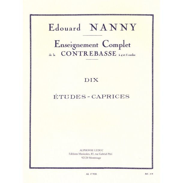 Edouard Nanny: Dix Etudes-Caprices - Double Bass Solo