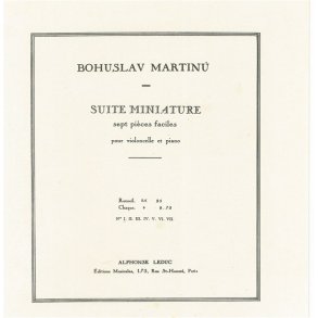 Bohuslav Martinu: Suite miniature H192, No.1 (Cello & Piano)