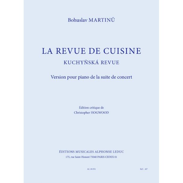 Martinu: La revue de cuisine pour piano