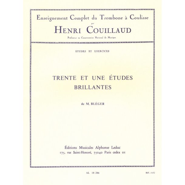 Henri Couillaud: 31 Etudes brillantes (Trombone solo)