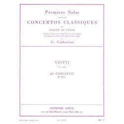 Georges Catherine: First Solos extracted from the Classic Concertos (Viotti''s Concert No. 22), for Violin and Piano