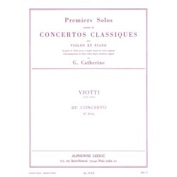Georges Catherine: First Solos extracted from the Classic Concertos (Viotti''s Concert No. 23), for Violin and Piano