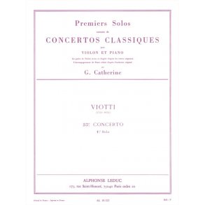 Georges Catherine: First Solos extracted from the Classic Concertos (Viotti''s Concert No. 23), for Violin and Piano