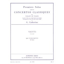 Georges Catherine: First Solos extracted from the Classic Concertos (Viotti's Concert No. 24), for Violin and Piano
