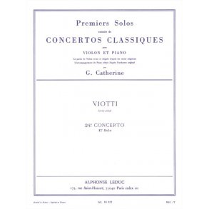 Georges Catherine: First Solos extracted from the Classic Concertos (Viotti's Concert No. 24), for Violin and Piano