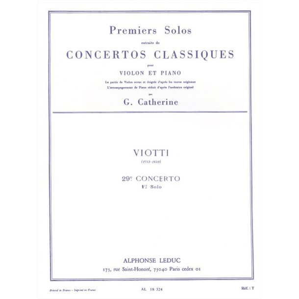 Giovanni Battista Viotti: Solo No.1 from Concerto No.29 (Violin & Piano)