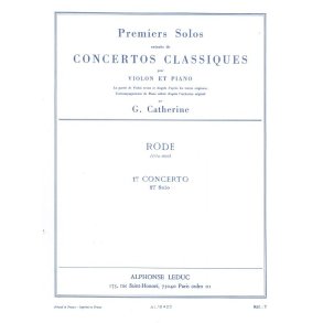 Rode Premiers Solos Concertos Classiques No 1 Violin & Piano Book
